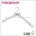 High grade white wooden hanger with logo